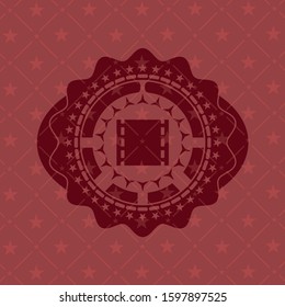 film icon inside red emblem. Vintage.