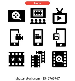 film icon isolated sign symbol vector illustration - Collection of high quality black style vector icons
