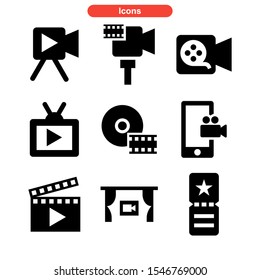 film icon isolated sign symbol vector illustration - Collection of high quality black style vector icons
