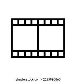 Film icon for movie, video or multimedia in black outline style