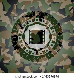 film icon on camouflaged pattern