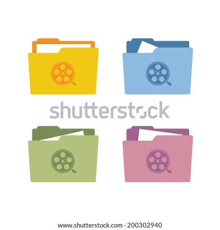 Film icon on a folder