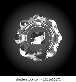 film icon on grey camo pattern