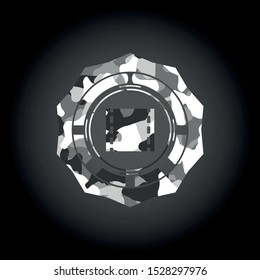 film icon on grey camouflage pattern