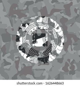 film icon on grey camouflaged texture