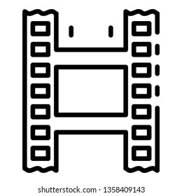 Film icon. Outline film vector icon for web design isolated on white background
