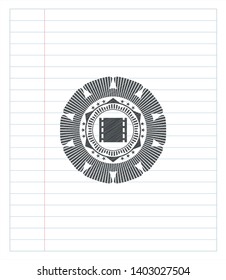 film icon pencil effect. Vector Illustration. Detailed.