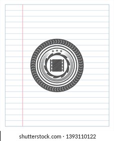 film icon penciled. Vector Illustration. Detailed.