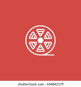 film icon. sign design. red background
