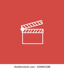 film icon. sign design. red background