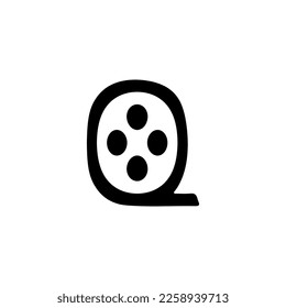 Film icon. Simple style film festival poster background symbol. Film brand logo design element. Film t-shirt printing. vector for sticker.