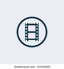 Film icon. Film strip icon. Simple illustration of film strip icon for web