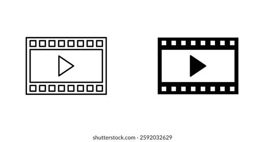 Film icon symbol collection on white background.