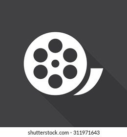 The film icon. Film symbol. Flat Vector illustration