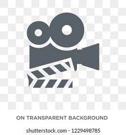 Film icon. Trendy flat vector Film icon on transparent background from Cinema collection. 