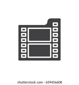 Film icon vector, filled flat sign, solid pictogram isolated on white. Symbol, logo illustration. Pixel perfect