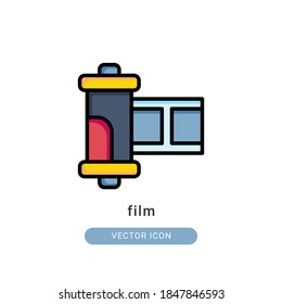 film icon vector illustration. film icon lineal colordesign.