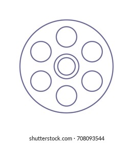 Film icon. Vector. Violet linear icon on white background. Isolated.