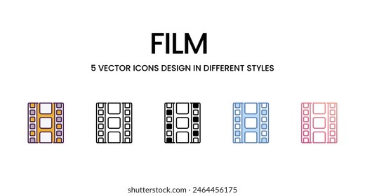 Film icons different style vector stock illustration