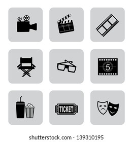 Film icons over white background vector illustration