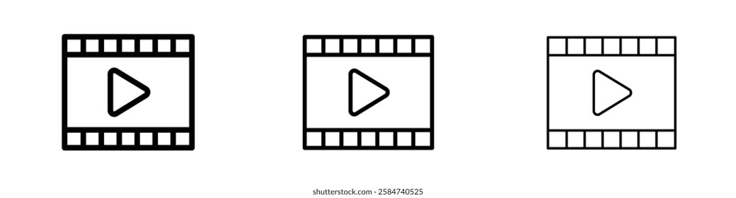 Film icons in three different stroke lines