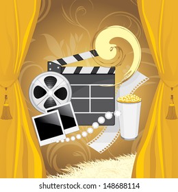 Film industry background. Vector