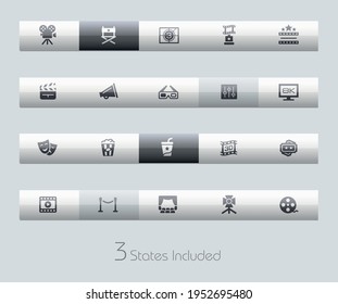 Film Industry and Theater Icons - Classic Series - The EPS includes 3 states in different layers.