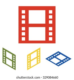  film. Isolated illustration icon set. Isometric effect
