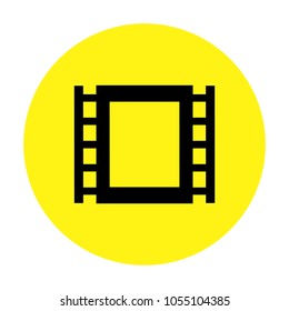 Film isolated vector icon on yellow background