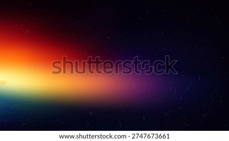 Film Light Gradient Overlay Background with Rainbow Light Beam and Vintage Dust Grain