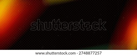 Film light leaks warm red orange texture. Distressed photo yellow burn effect. Movie filter diagonal overlay frame. Blur bright gradient. Disco party gradation frame. Vector transparent red effect.