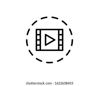 Film line icon. High quality outline symbol for web design or mobile app. Thin line sign for design logo. Black outline pictogram on white background