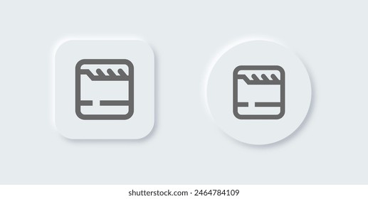 Film line icon in neomorphic design style. Cinema signs vector illustration.