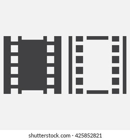 film line icon, outline and solid vector logo, linear pictogram isolated on white, pixel perfect illustration