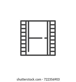 Film line icon, outline vector sign, linear style pictogram isolated on white. Symbol, logo illustration. Editable stroke