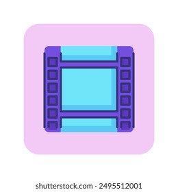 Icono de línea de película. Carrete, negativo, tira de película, foto. Concepto de cine. Puede ser utilizado para temas como la filmación, producción de películas, Fotografía