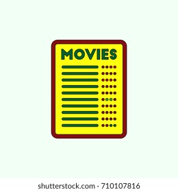 film list Vector illustration in flat style moive list