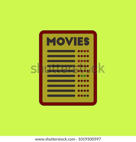film list Vector illustration in flat style moive list