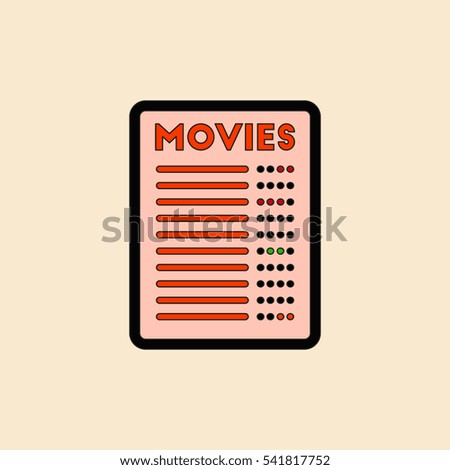 film list Vector illustration in flat style moive list