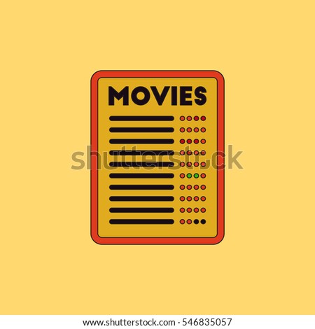 film list Vector illustration in flat style moive list