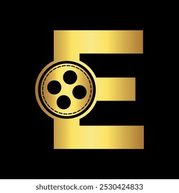 Film Logo Combine with letter E vector template