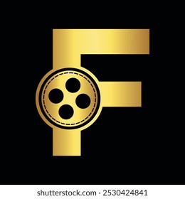 Film Logo Combine with letter F vector template