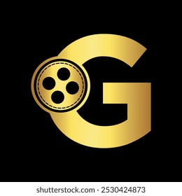 Film Logo Combine with letter G vector template