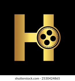 Film Logo Combine with letter H vector template