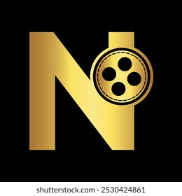 Film Logo Combine with letter N vector template