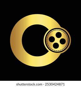 Film Logo Combine with letter O vector template