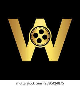 Film Logo Combine with letter W vector template