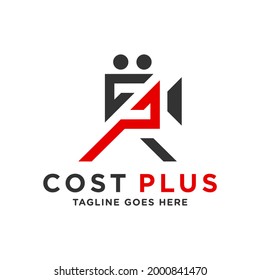 film logo design with initial letter CP