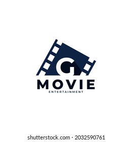 Film Logo. Initial Letter G Movie Logo Design Template Element. Eps10 Vector