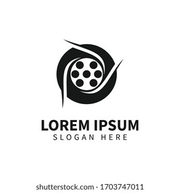 Film logo template design vector icon illustration
